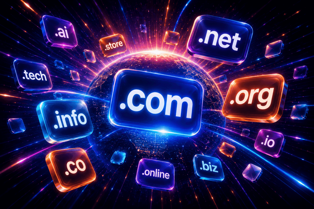 Domain name registration search tool for small businesses