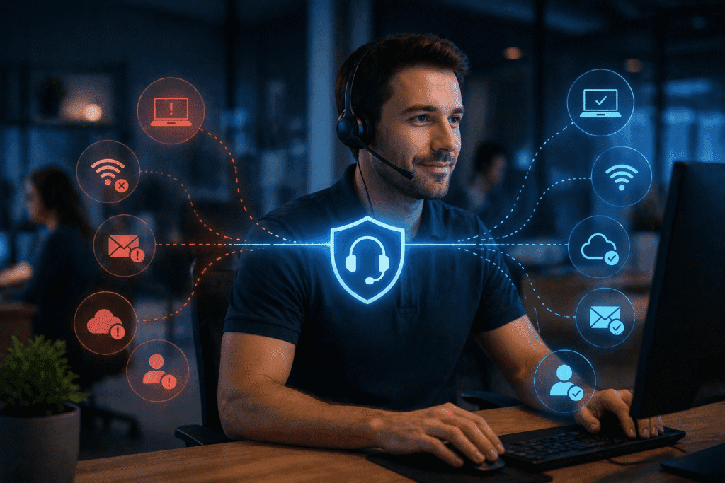 IT technician providing support to a small business