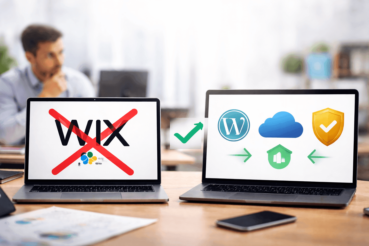 Graphic explaining why we do not build on Wix